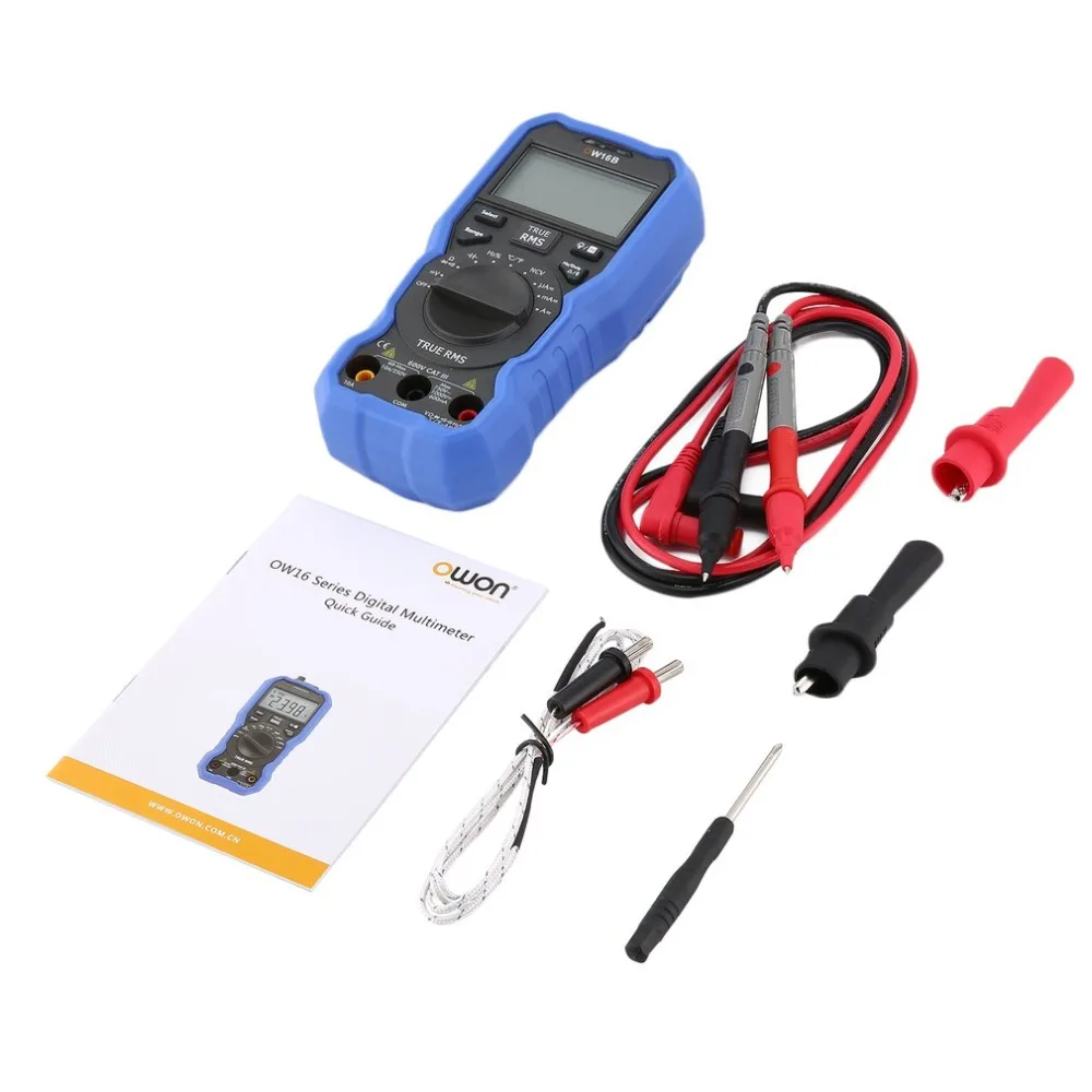 

Owon OW16B Backlight LCD Multimeter NCV AC/DC Voltmeter Ammeter True RMS Diode Resistence Frequency Continuity Tester