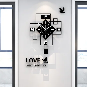 

Large Art Wall Clock Modern Design Office Large Silent Wall Clock Black Creative Living Room Reloj De Pared House Clock JJ60WC