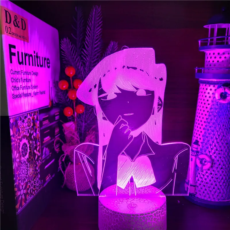 star wars night light Komi Can't Communicate Komi Shouko 3D Anime Lamp 7 Color Change Lampara Komi-san wa Comyushou desu Night Lights For Bedroom hatch night light