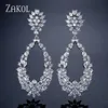 ZAKOL Luxury Popular Waterdrop Full Mirco Paved Cubic Zircon Dangle Drop Earrings For Women Fashion Wedding Jewelry FSEP2123 ► Photo 1/4