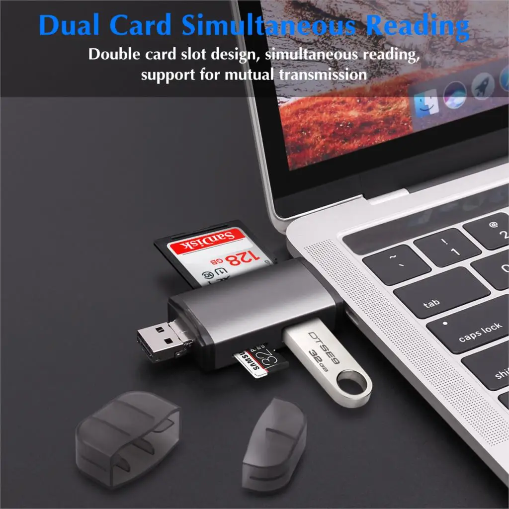 GOOJODOQ Card Reader Micro USB 2 0 Type C to SD Micro SD TF Adapter Accessories 4