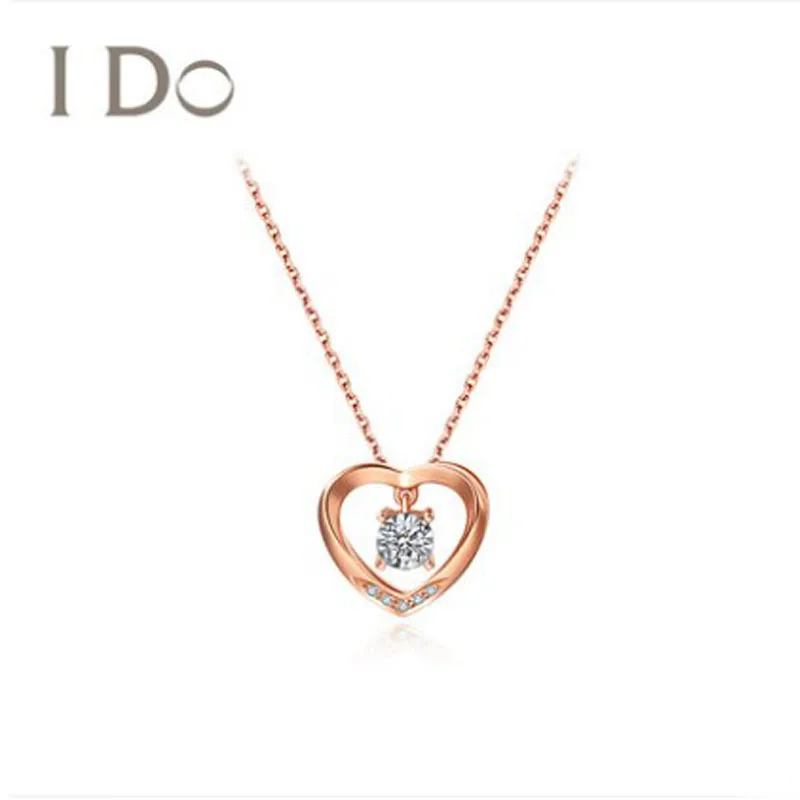 

adu Heart series 18 k gold Diamond necklace pendant Collarbone chain official The real thing female Diamond necklac