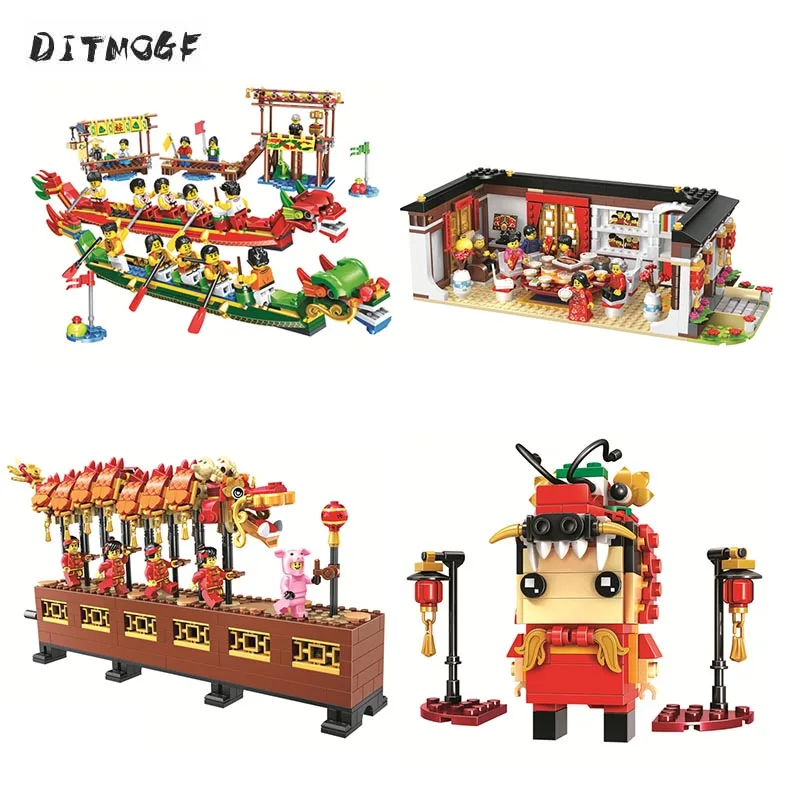 

646PCS Chinese New Year's Eve Dinner Reunite with families 11142 Figure Building Blocks Toys Compatible