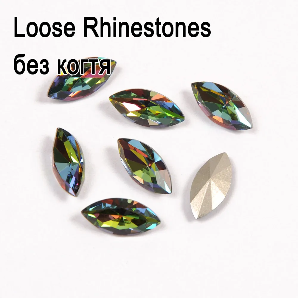 Loose rhinestones Кристалл VM 4200 Стразы Радуга пришить стразы с установкой кварц Navette Стразы для ювелирных изделий драгоценный камень костюм одежды сандалии - Цвет: Loose rhinestones