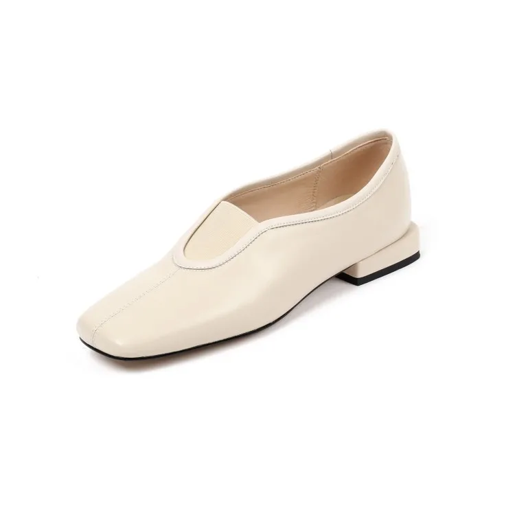 

2020 Spring And Autumn Fashion Full-grain Leather Non-mainstream Three-Color Elastic Shoes