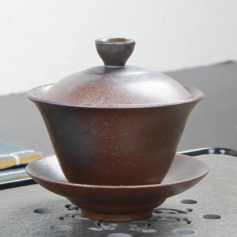 Китайский чайный сервиз Turee Gaiwan, винтажная глиняная чайная чашка, чайная посуда, наборы, ручная роспись, фарфоровый кунг-фу чайный сервиз, чаша - Цвет: 04