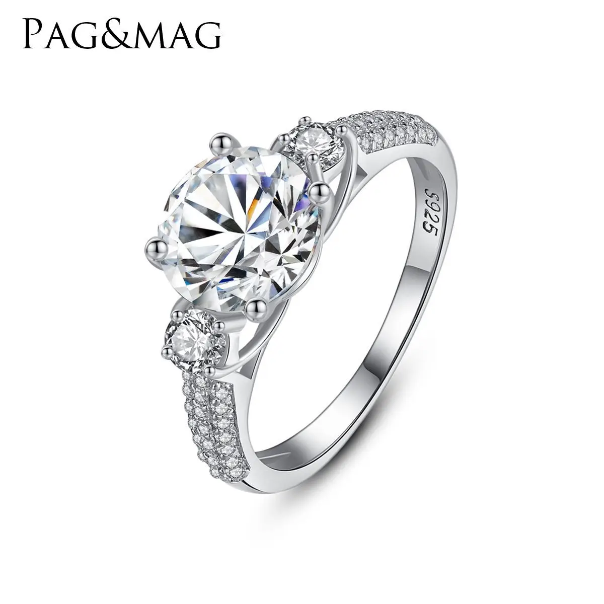 

PAG & Mag S925 Silver Europe And America Fashion Simple Silver xiang gao Four Claws Ring August New Products New Arrival