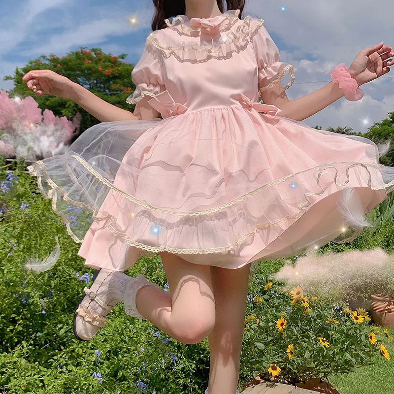 

Waist Hugging Slim Girl's Dress Female Summer 2020 New Mid-Length Cute Sweetheart Princess Lolita sweet gothic lolita dress