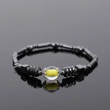 Стиль,, западный стиль, крутой ножной браслет ye guang zhu, Простой натуральный гематит, эластичность, ножной браслет с орнаментом