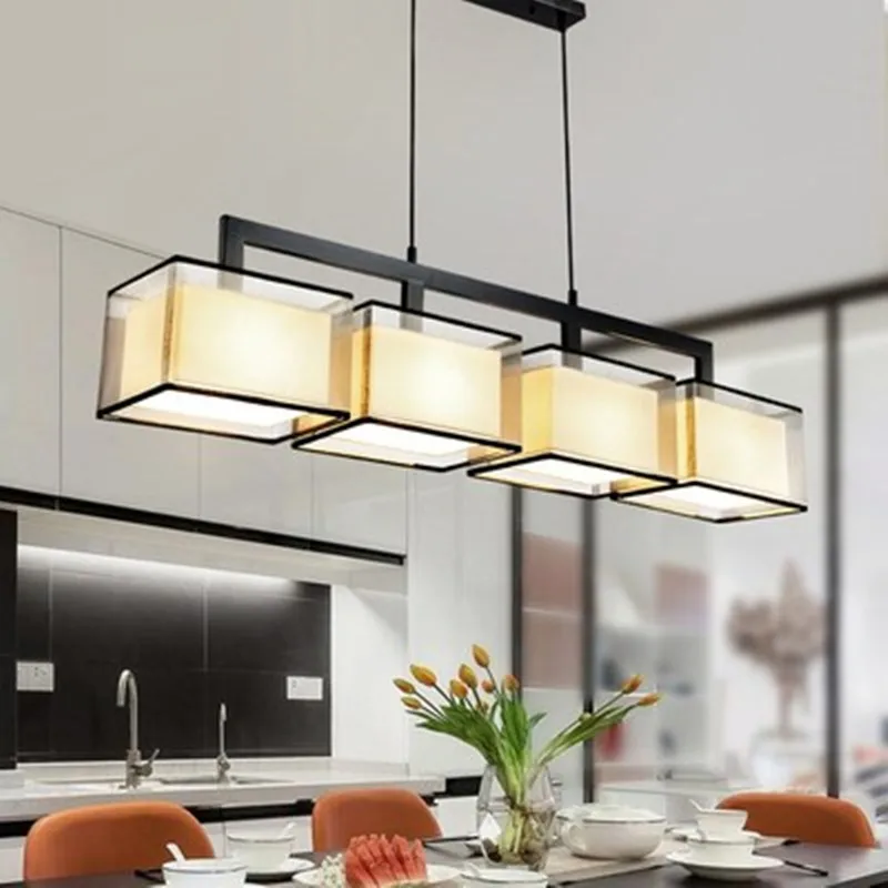 

Modern Minimalist Rectangular Chandelier Nordic Light 110v-220v Luminarias Suspension Luminaire E27 Ceiling Lights