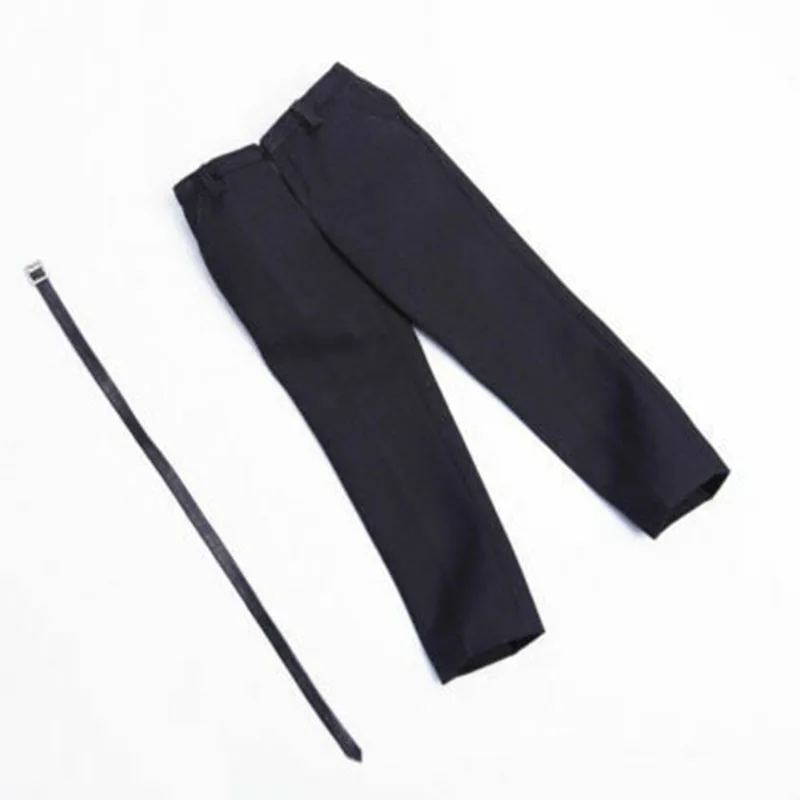 1/6 Mens Black Trousers Pants Belt Accessories Fit 12'' Hot Toys DAM Figure Male