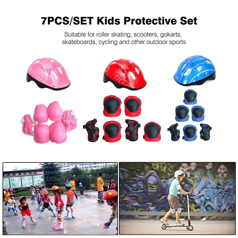 Kids Toys Sprot Protector 7Pcs/set Cycling Skating Skateboard Helmet Elbow Knee Wrist Pads Bike Bicycle Roller Protect gear Kids Toys Sprot Protector 7Pcs/set Cycling Skating Skateboard Helmet Elbow Knee Wrist Pads Bike Bicycle Roller Protect gear