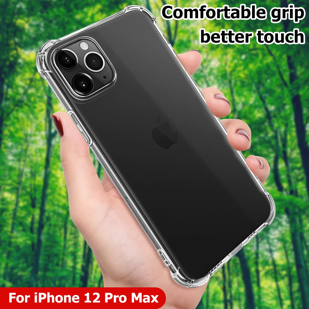 Противоударный Прозрачный мягкий силиконовый чехол для iPhone 12 11 Pro Max 7 6 6s 8 Plus X XS XR
