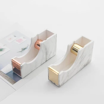 

Marbling Grain Tape Dispenser Electroplating ABS High-End Decoration Home Tape Portable Storage Accessories Dispenser Office