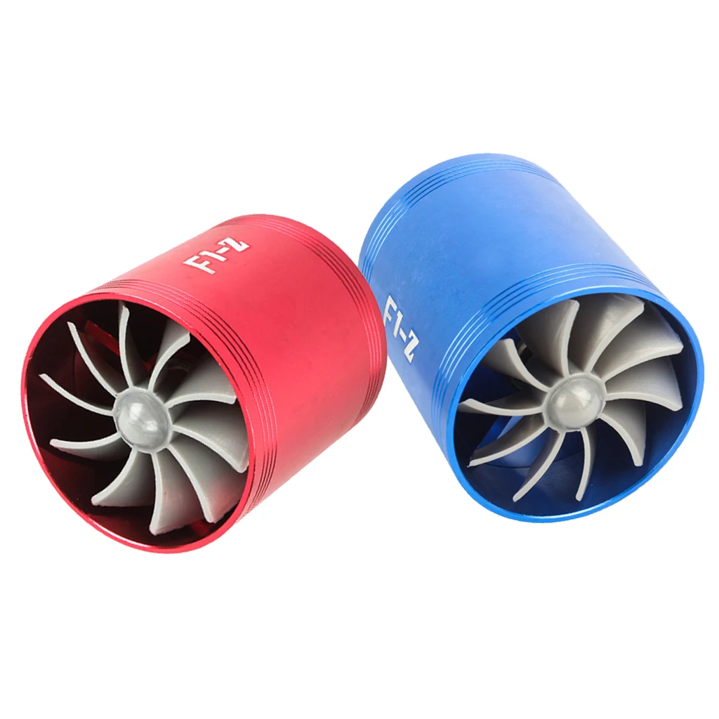 2x Turbocharger Air Intake Turbonator Turbine Supercharger Gas Fuel Saver