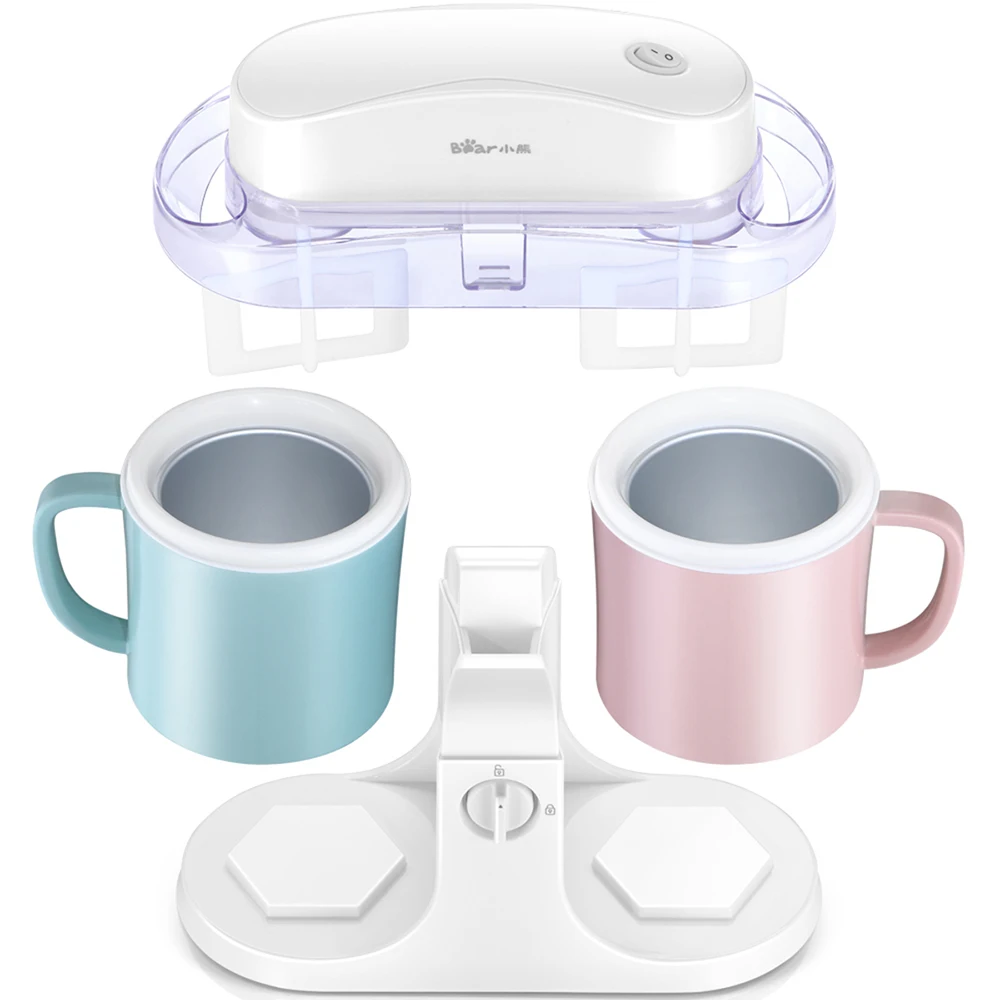 

Bear BQL-A10E1 1L Double Bucket Ice Cream Makers Full Automatic Household DIY Ice Maker Stainless Steel with Plastic