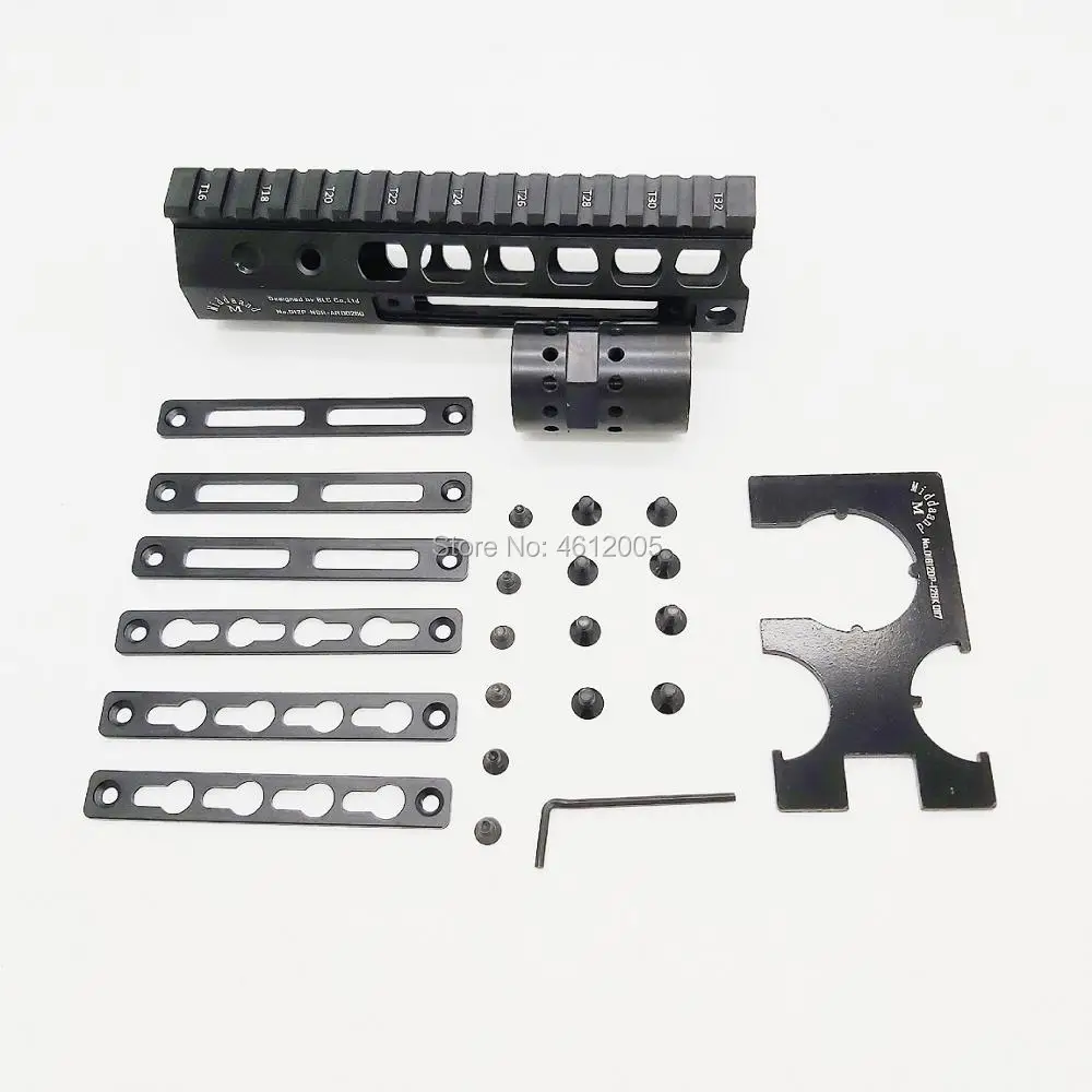 7 дюймов тактический ar15. 223 5,56 mlok keymod compatibele handguard свободном тонкий ar 15 Handguard Quad рельсовая сталь гайка для M4 M16