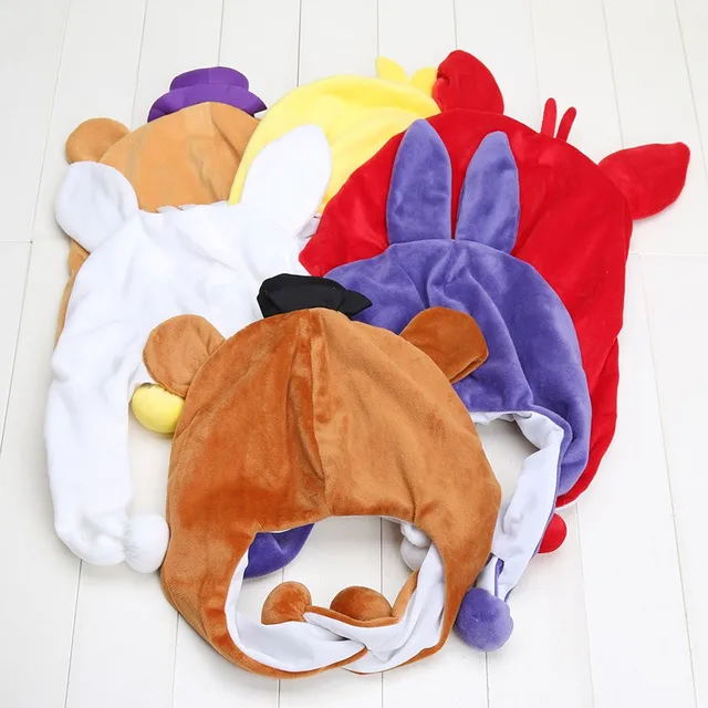 Freddy Toys Cartton Cosplay Cap Freddy Foxy Chica Mangle Bonnie plush Hat Freddy Soft Stuffed Plush Dolls 5