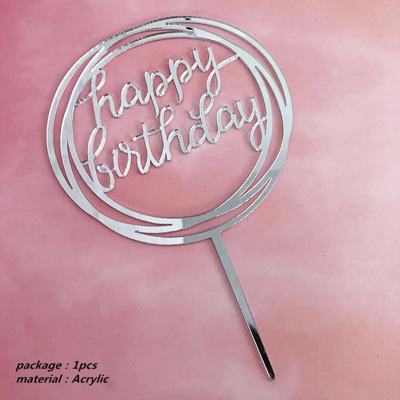 Хит, 3 шт., топпер для торта, открытка с надписью Love Happy, акриловые украшения для кексов, принадлежности для торта на день рождения, Золотая, серебряная палочка для выпечки, семейные вечерние - Цвет: number  12