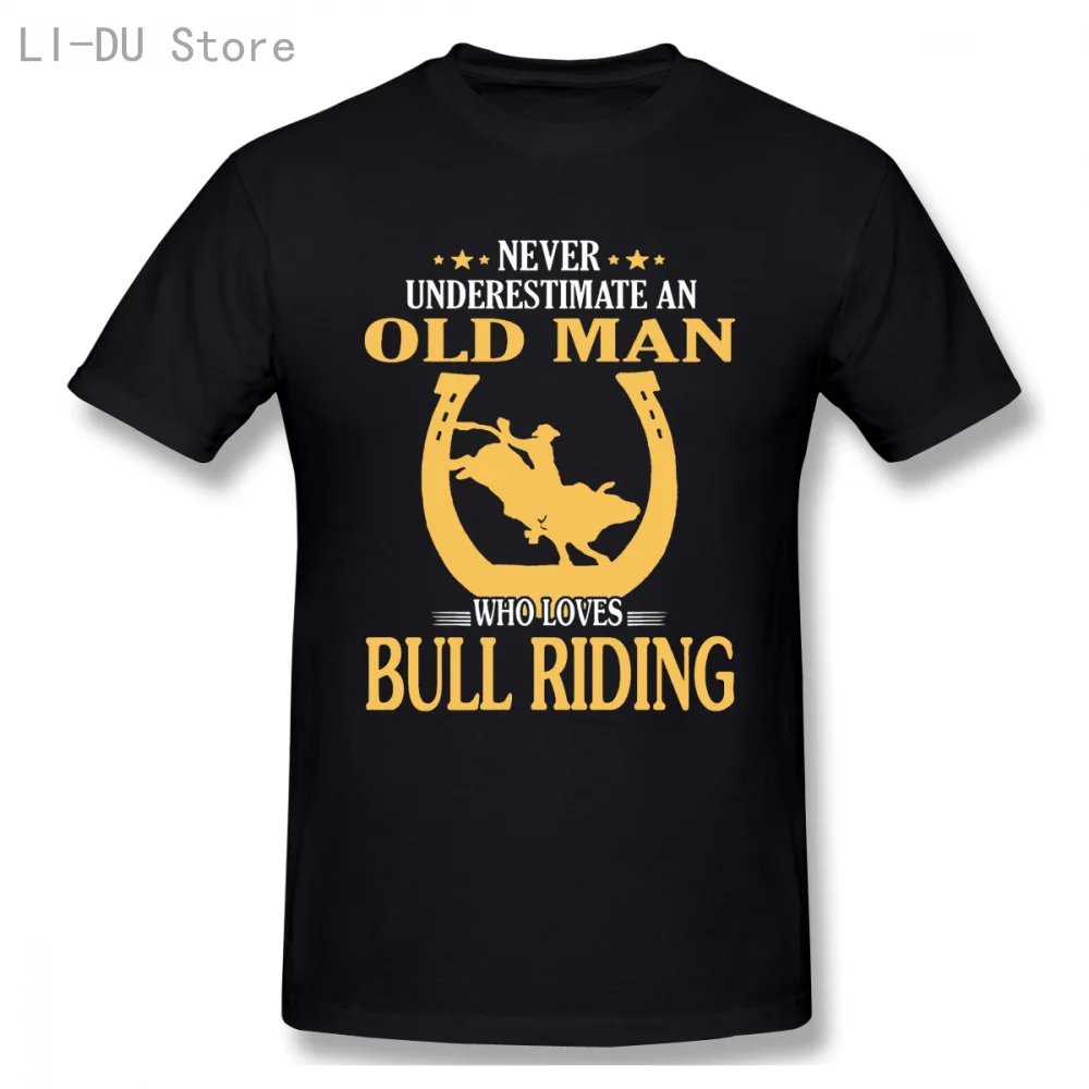 Мужская футболка с надписью Never Underestimate An Old Man Bull верховой езды футболки одежда