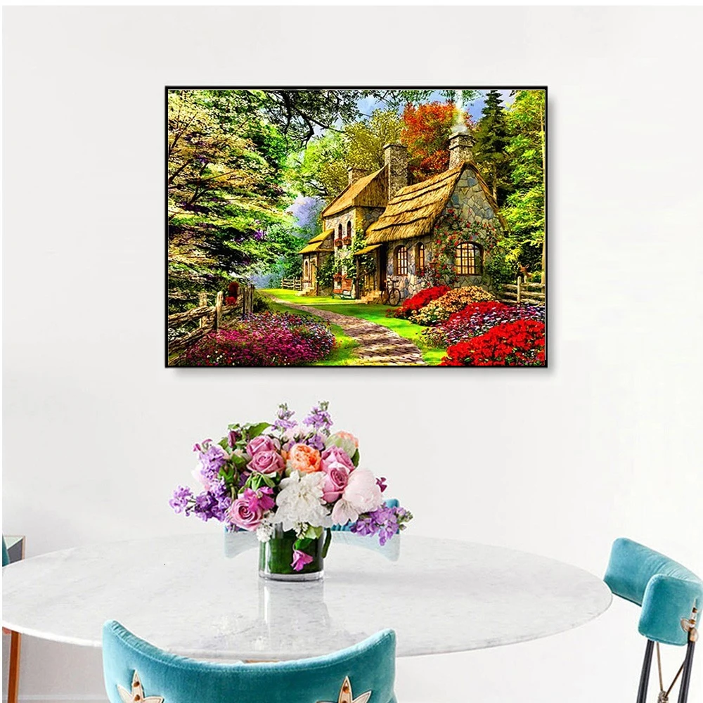 

Diamond Embroidery Christmas Full Square Rhinestone 5D Diy Daimond Painting Cross-stitch Landscape 3D Diamant Painting Gifts