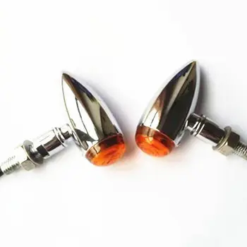 

2pcs Motorcycle Bullet 12v Chrome Amber Turn Signal Indicator Light For Harley Touring Cruiser Chopper Bobber Cafe Racer