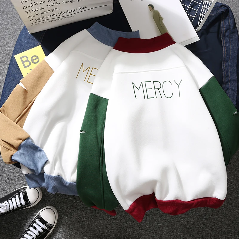 Sudadera Mujer осень зима женские толстовки корейский стиль Ulzzang Harajuku буквы пуловер с начёсом Толстовка Женский Повседневный Топ