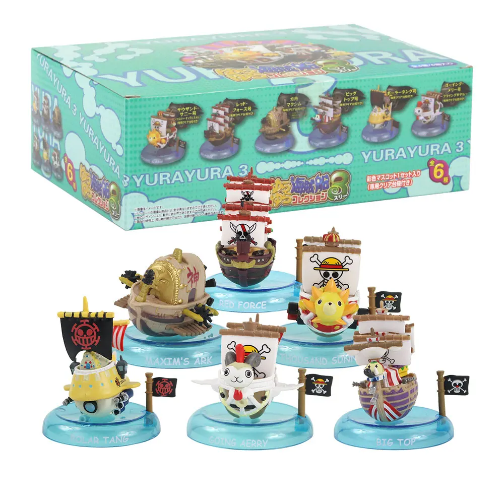 6pcs Ship Figures Thousand Sunny Going Merry Luffy Law Shanks Marine Buggy God Enel Pirate Ships Model Toys | Игрушки и хобби
