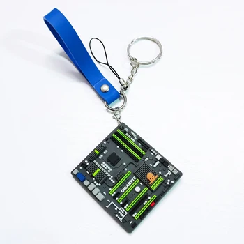 

Creative Gigabyte G1 Motherboard Keychain Mini Mainboard Model Car Keyring Soft Rubber systemboard Pendant Intel AMD CPU Gift