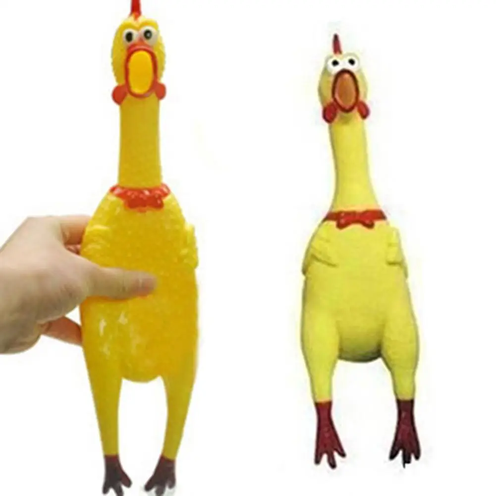 17cm Rubber Chicken Toy Pressure Relief Squeak Squeaker Gift Toy Kids Fun Gift