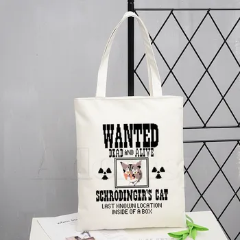 

Schrodingers Cat Science Simple Women Package Elegant Canvas Bag Handbags Shoulder Bags Casual Shopping Girls Handbag