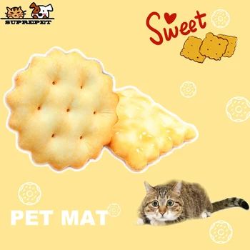 

SUPREPET Cute Cat Beds Automatic Recovery Puppy Kitten Bed Simulation Cookies Dog Cats Sleeping Mat Soft Small Litter Dog Kennel
