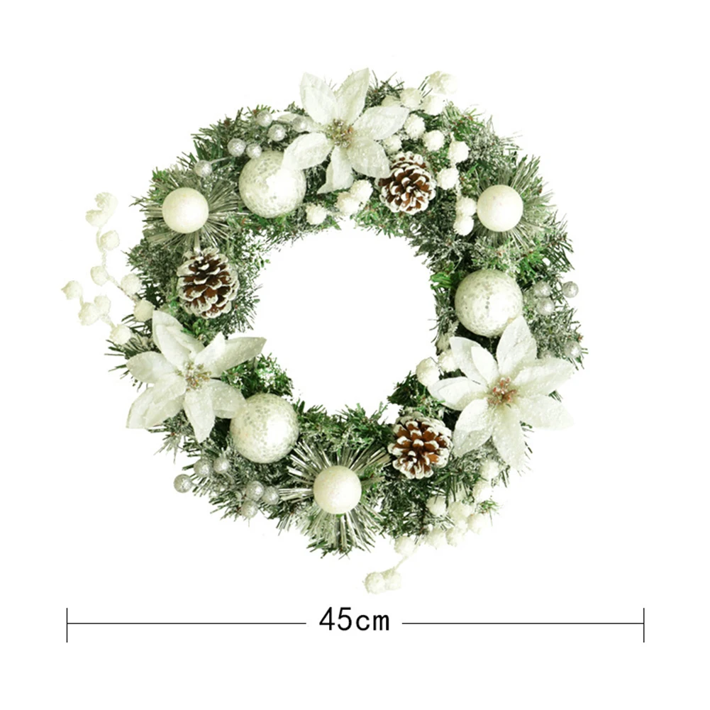 

2019 New Dried Flowers Rattan Artificial Flower Christmas Hanging Ornament Wreath Rattan Ring Pendant Xmas Door Wall Decoration