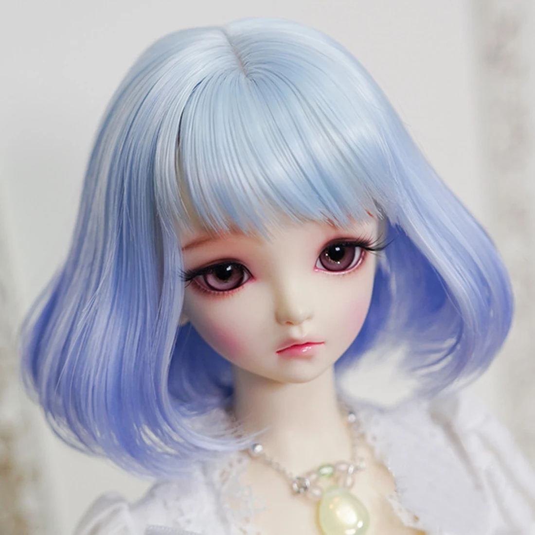Modikerbjd девушка Градиент Синий кудрявый Rinka стрижка короткий парик для 1/4 1/3 BJD куклы