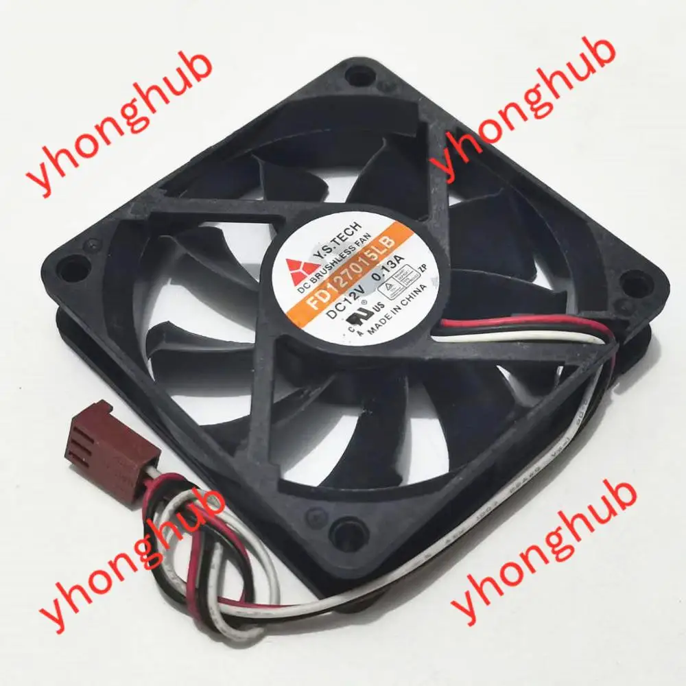 Вентилятор охлаждения сервера Y.S TECH FD127015LB DC 12 В 0.13A 70x70x15 мм|square fan|server fandc fan 12v |