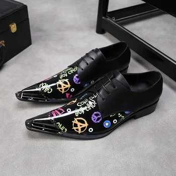 

Shoes British Style Shoes Man Genuine Leather Loafers Cow Leather Slip-on Rubber Solid Pointed Toe Leisure Full Grain Leather