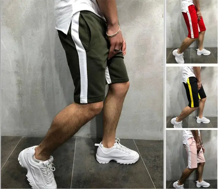 

2019 New Style Muscle Brother pin tiao Sports 5 Casual Loose-Fit Running Shorts