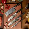 Xiaomi 5Pcs Huohou Damascus Knife Set Stainless Steel Household Kitchen Knives Solid Wood Handle Composite Steel Knife Durable ► Photo 2/6