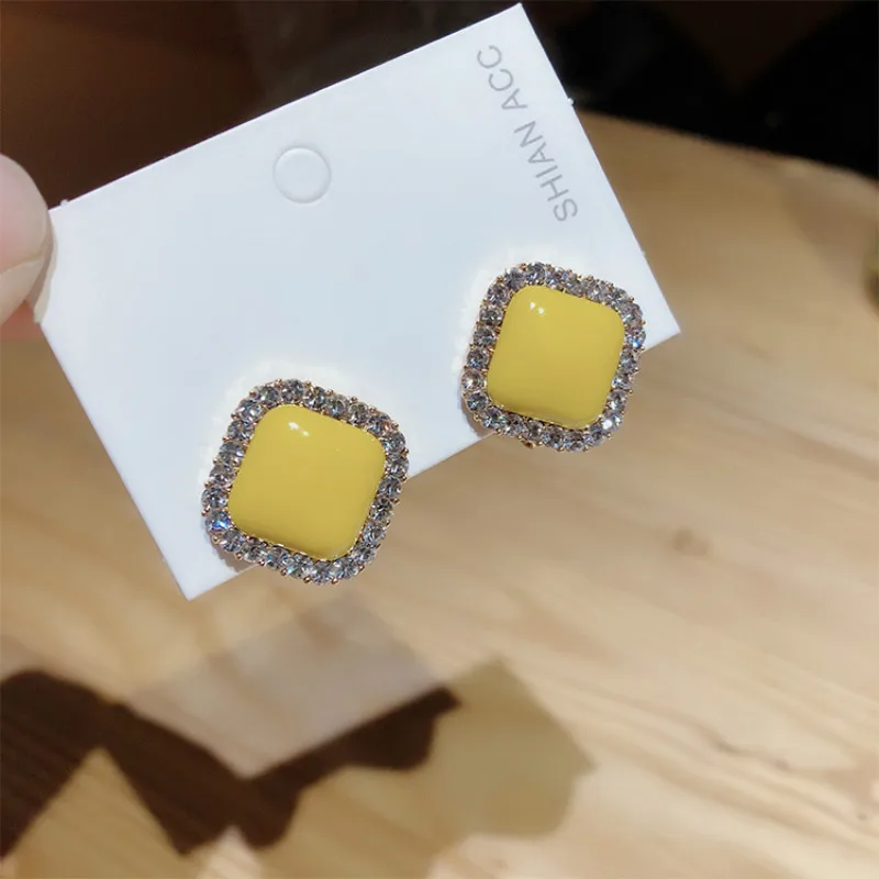 

Trendy Acrylic Geometric Women Dangle Earrings Simple Geometric Yellow Earrings Drop Earrings Jewelry Earrings