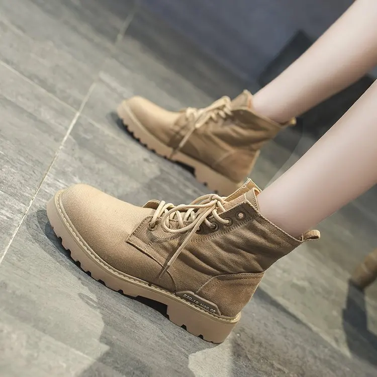

Desert Boots Women's British-Style Retro round-Toe 2019 Autumn And Winter New Style Hight-top Martin Boots Short Boots Locomotiv