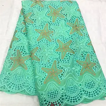 

green Color Swiss Lace Fabric 2020 Swiss Voile Lace In Switzerland Quality African Dry Cotton Voile Lace Fabric For Wedding