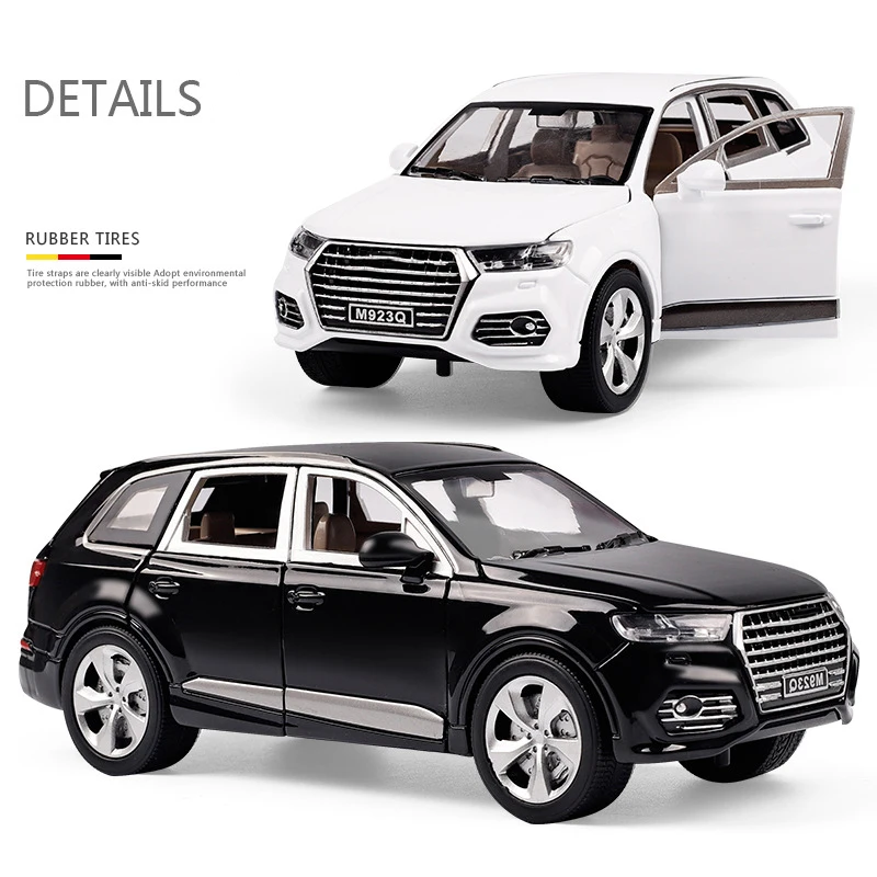 

Hot scale 1:24 wheels diecast Audis Q7 SUV car metal model with light and sound CITY vehicle pull back toys collection for gifts