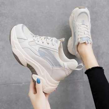 

Increase daddy shoes women 2020 spring new big wave reflective sneakers ins tide casual shoes thick bottom women's shoes