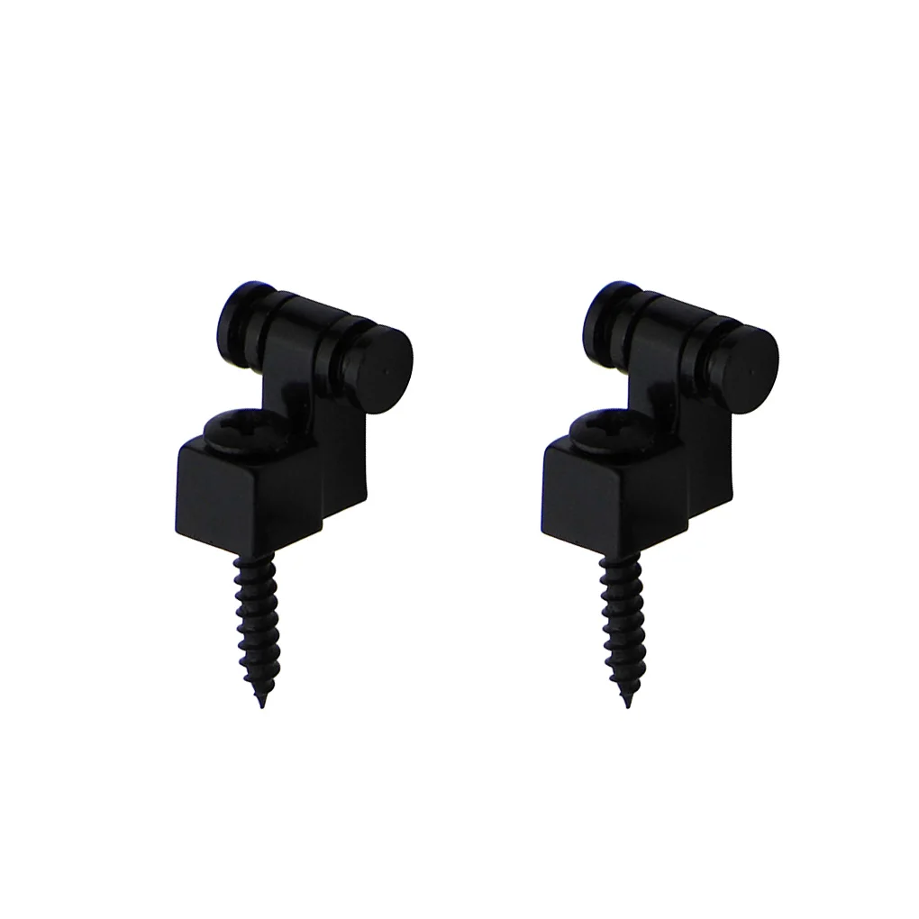 FLEOR 2PCS Metall Gitarre Roller Saiten Bäume Halterungen mit Schrauben, Chrom/Schwarz – Detail 1