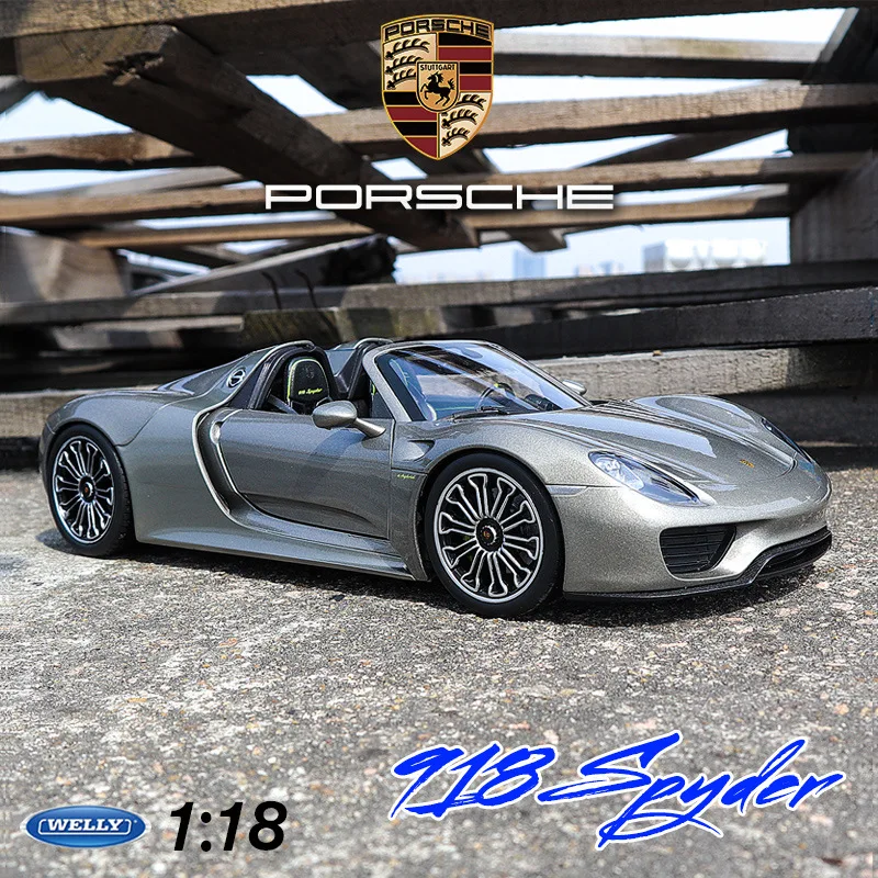 Welly 1:18 Porsche 918 супер ЗАПУСК сплава Модель автомобиля Моделирование Украшение