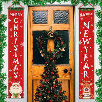 

Welcome Merry Christmas Porch Sign Decorative Door Banner 2020 Christmas Decorations for Home Xmas Outdoor Hanging Ornaments