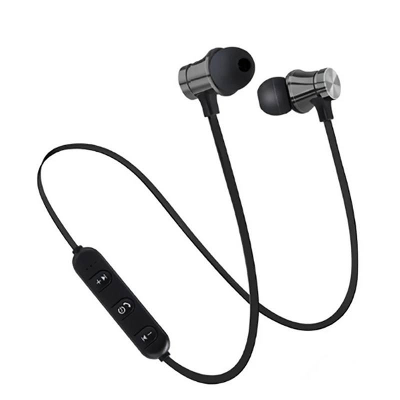 NATTHSWE магнитные беспроводные bluetooth наушники XT11 музыка спорт громкой связи беспроводные наушники с микрофоном для мобильных телефонов - Цвет: Черный