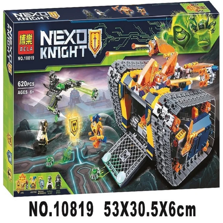 620 шт. Рыцари Nexo Аксель Роллинг &quotШтурмовик&quot 10819 модель строительные блоки