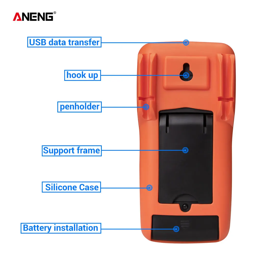 ANENG 86E 750 V/1000 V Цифровой мультиметр Измеритель сопротивления тока поддержка температуры и бара