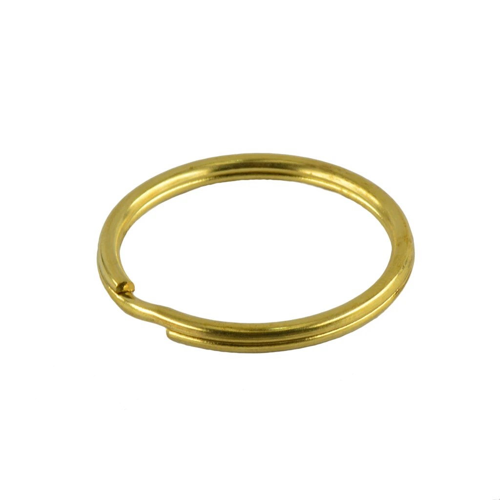 10pcs 25/35 mm Brass Split Key Rings Chain Charms Jewelry Clasp Loop Findings DIY Crafts - Antique Gold